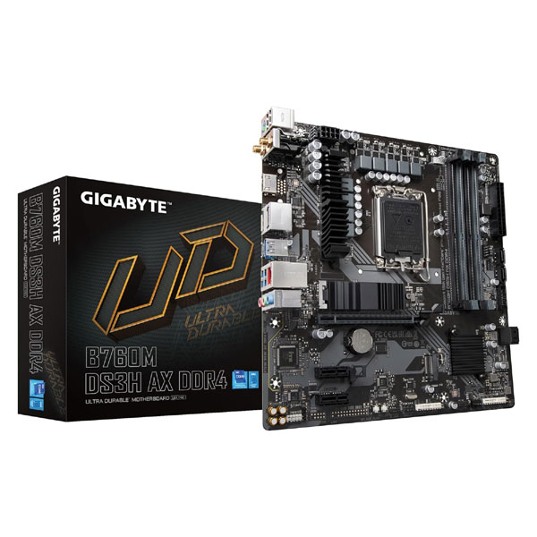 Gigabyte B760M DS3H-AX DDR4 For Intel LGA1700 Ultra Durable MicroATX Motherboard