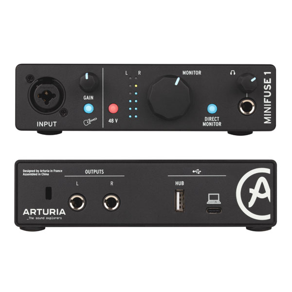 Arturia MiniFuse 1 Compact Solo USB-C Audio Interface with Creative Software (Black)