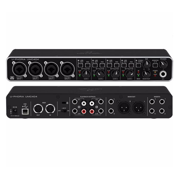Behringer U-Phoria UMC404HD Audiophile 4×4 USB Audio/MIDI Interface with Midas Mic Preamplifier